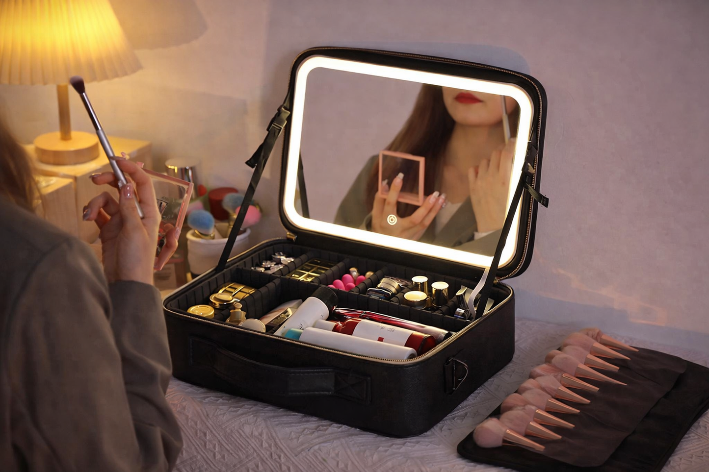 Cosmetiquera Profesional con Espejo LED Pro™