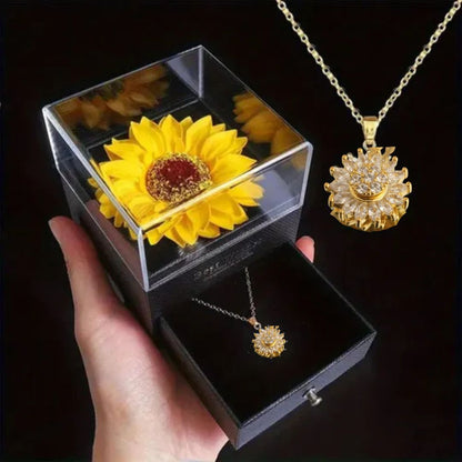 Collar Girasol Giratorio Caja Girasol