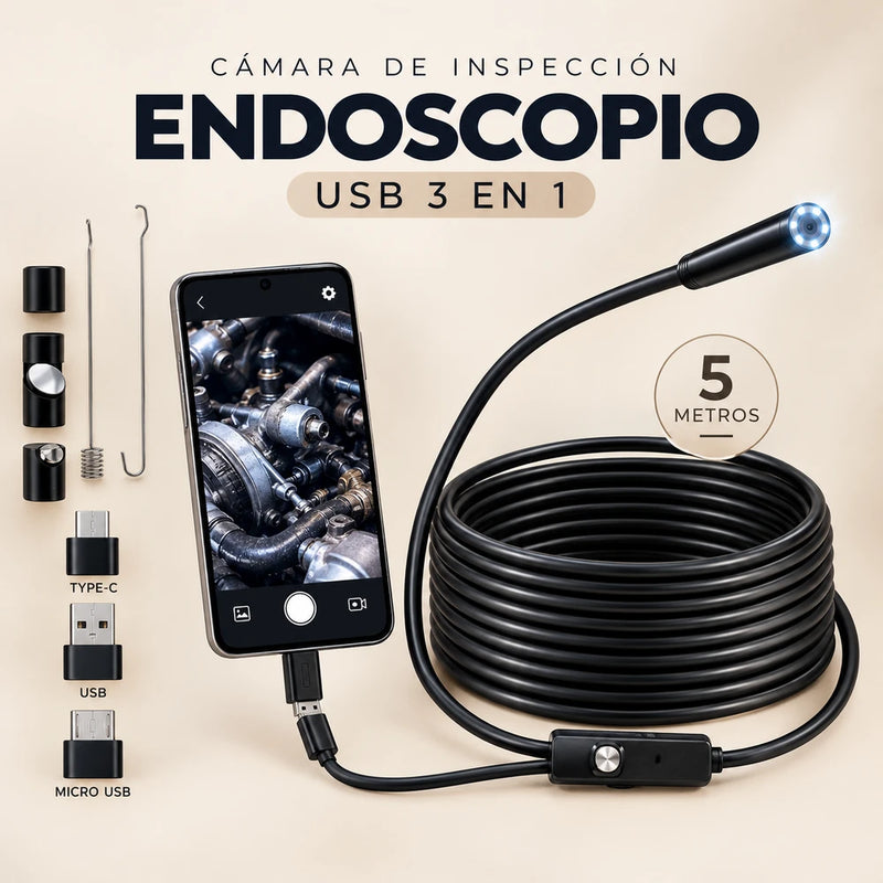 Cámara Endoscopio LED Ajustable