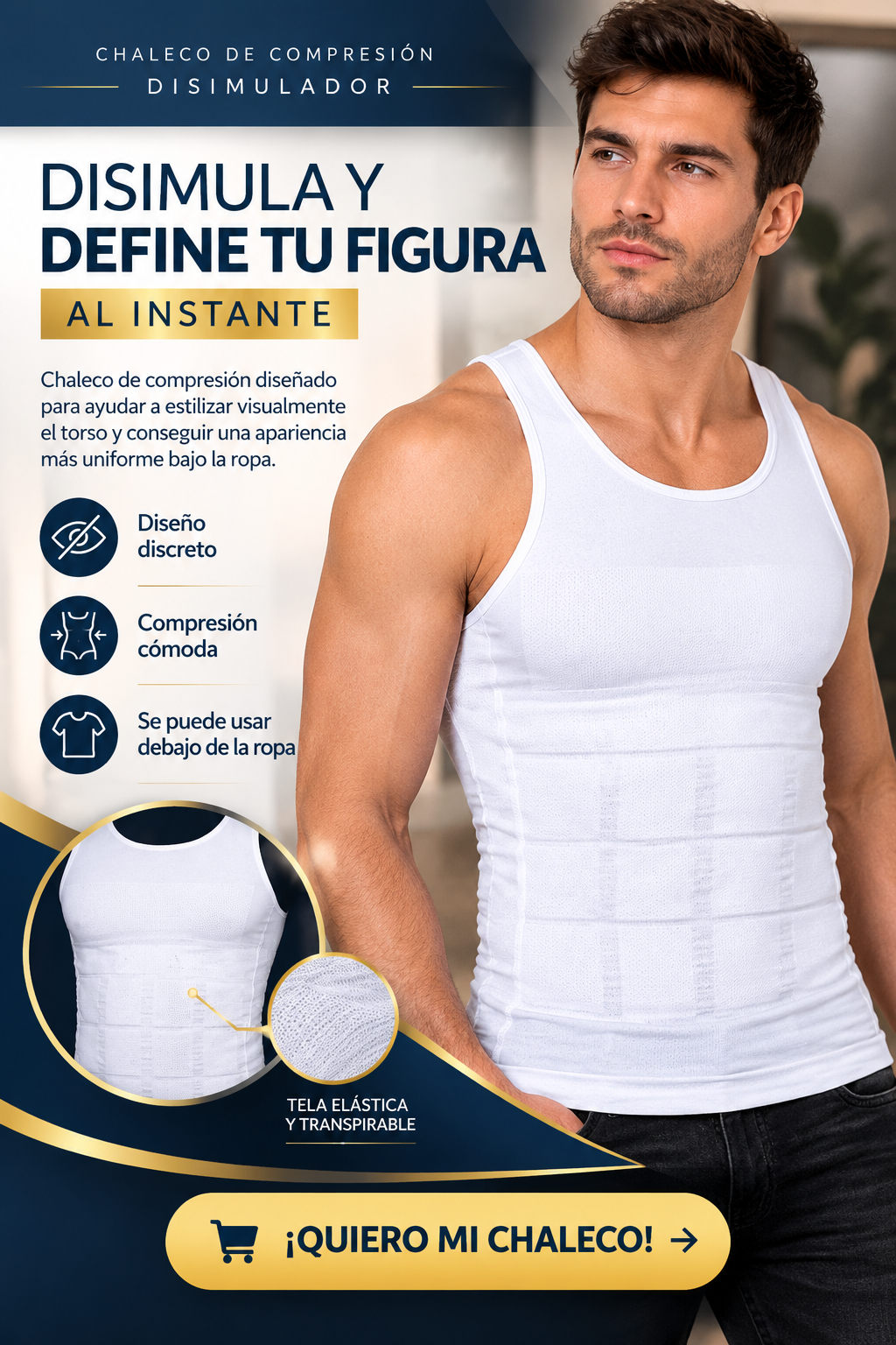 Chaleco De Compresion Disimulador