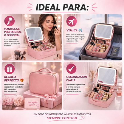 Cosmetiquera Profesional con Espejo LED Pro™