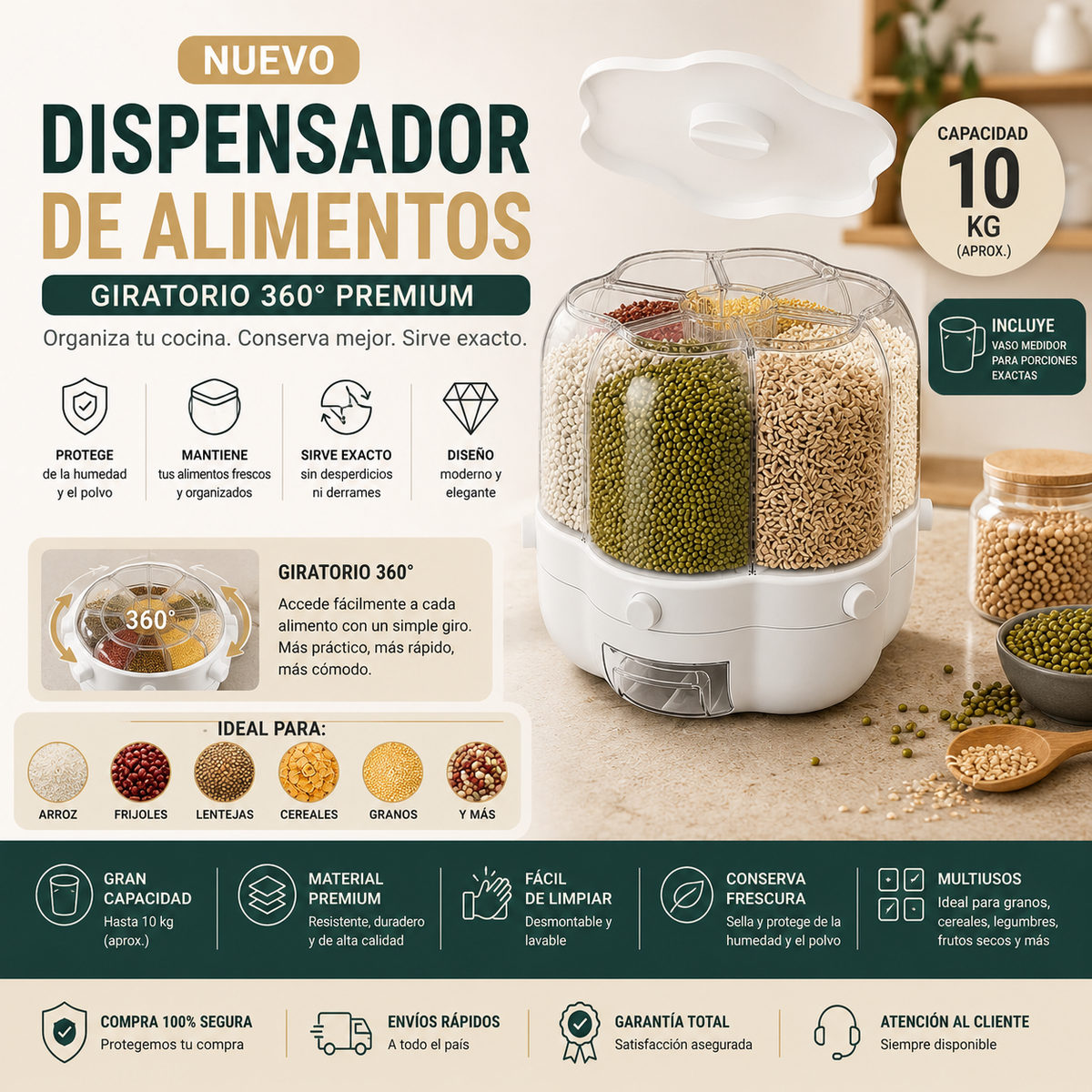Dispensador De Granos Giratorio