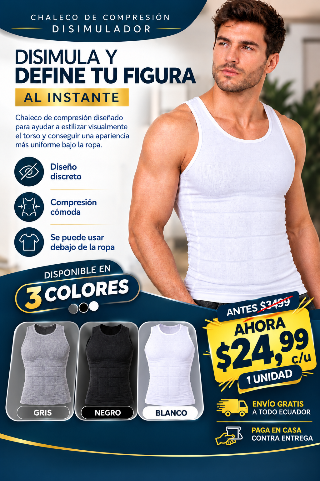Chaleco De Compresion Disimulador