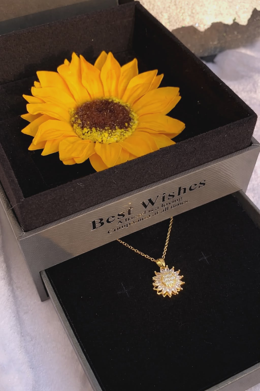 Collar Girasol Giratorio Caja Girasol